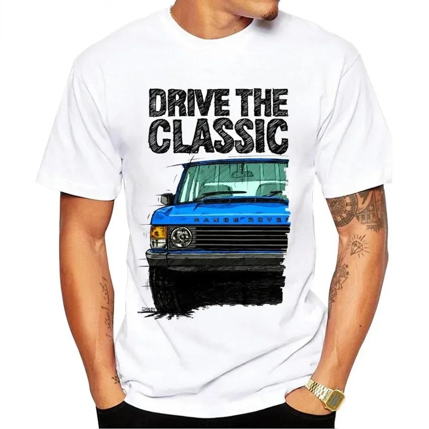 

Summer Men Short Sleeve Drive The Classic Range Rover Off-Road Racing Man T-shirt Harajuku Car Design White Casual Boy Tee Top#Color(5) XXXXXL чёрный