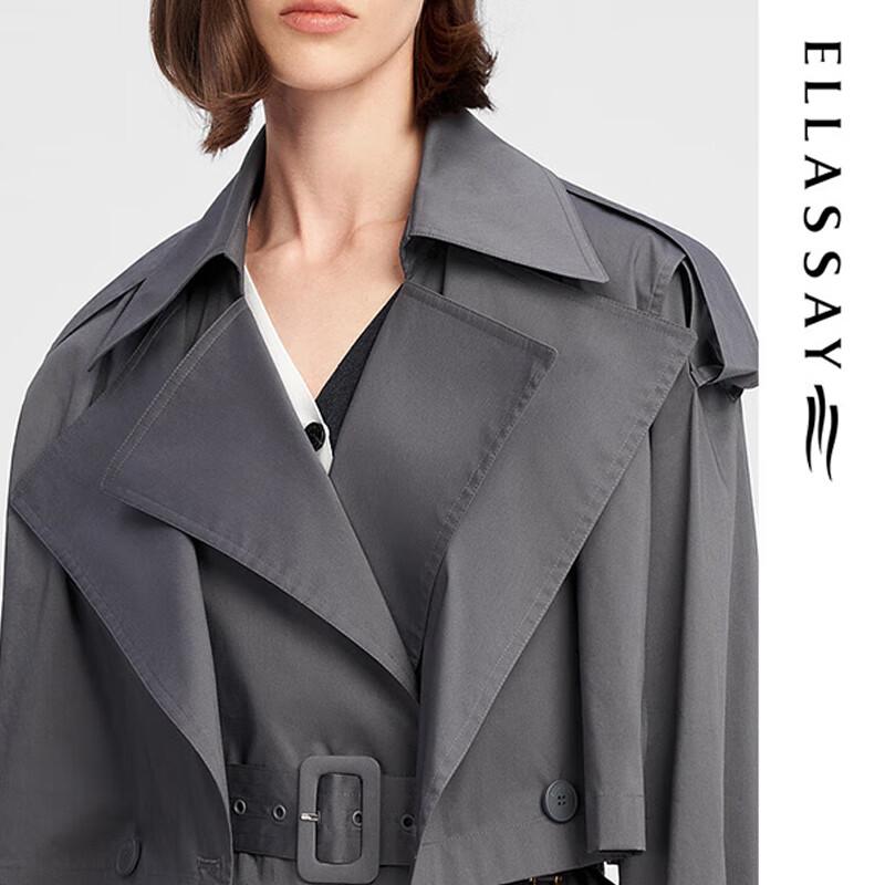 ELLASSAY Women's Lightweight Cotton Blend Long Trench Coat