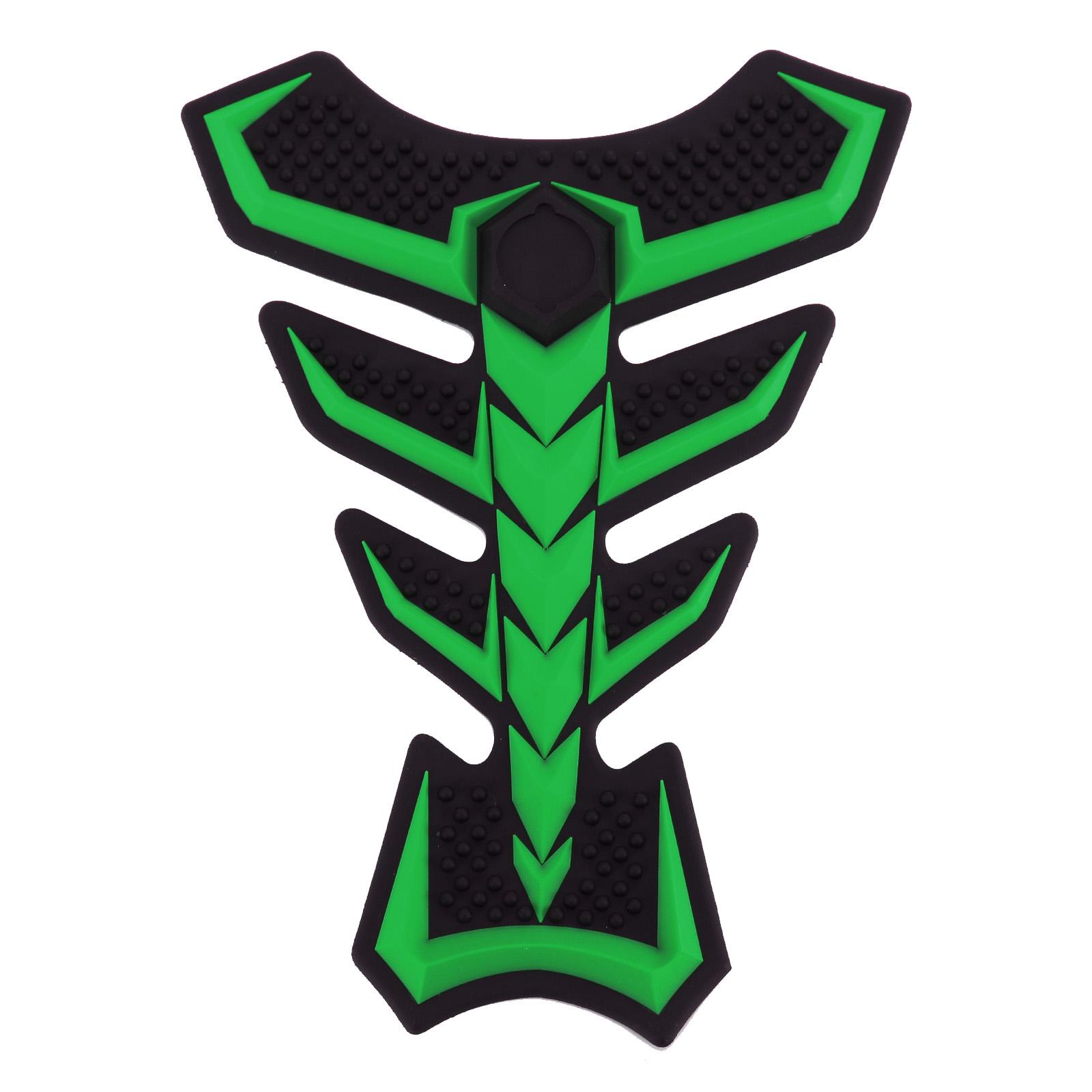 

3D Rubber Universal Motorcycle Fuel Gas Tank Pad Protector Decal Sticker Green