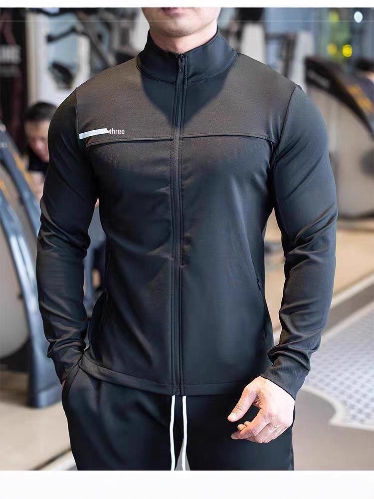 Men's Trendy Stand-up Collar Full-Zip Fitness Jacket