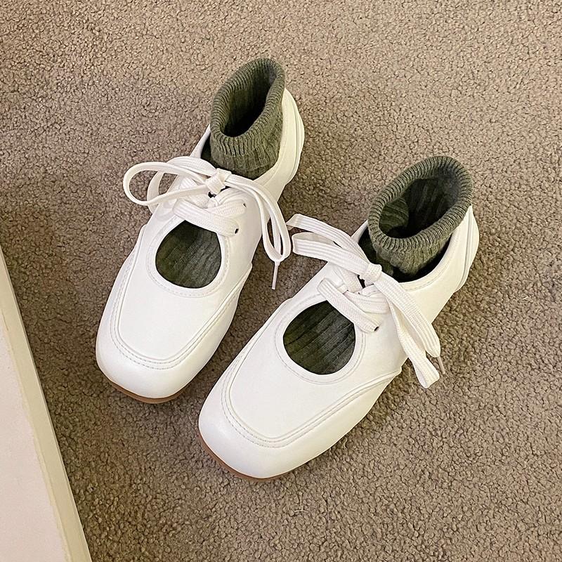 Flats Casual Shoes Women Sneakers Sandals Soft Leather Loafers Ballet 2025 Trend Brand Elegant Dress Lace Up Comfort