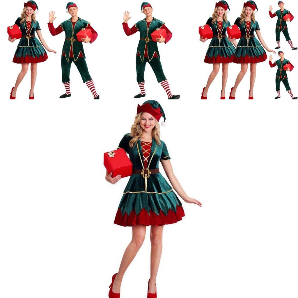 Durable Christmas Costume For Couples With Fashionable Style And Soft Velvet Feel