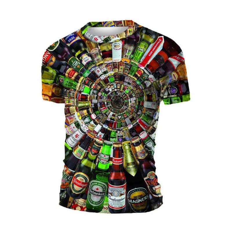 3D Print Badminton Sports T-shirt For Men Summer Short Sleeves Round Neck Funny