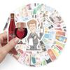 67-Piece Waterproof Wine Bottle Graffiti Stickers for Laptops, Phones, Scooters, and Suitcases