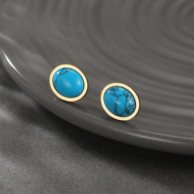 Fashionable Oval Irregular Texture Earrings
