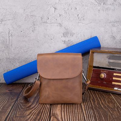 Double-layer Pocket Crazy Horse Leather Korean Men's Bag Casual Backpack Trend Waist Bag Shoulder Crossbody Bags