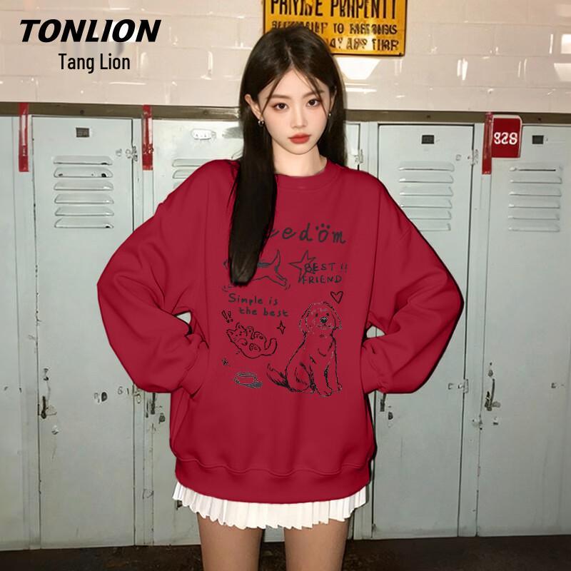 TonLion Women s Cartoon Graphic Sweatshirt M