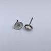 Platinum White Gold Earrings Jewelry Findings Components Accessories PT950 Earring Disk Back Ear Plate with Post Plugs