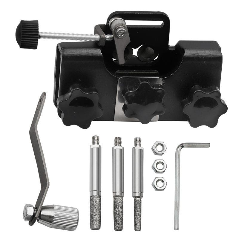 Easy Portable Chainsaw Sharpening Jig Aluminium Alloy Chainsaw Sharpener with Grinder Stones Chain Saw Drill Sharpen Tool