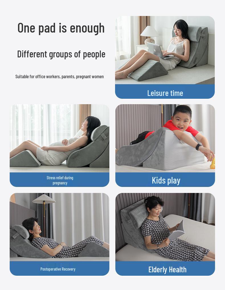 Großes Rückenlehnen-Kopfteilkissen - Weiches Lendenstützkissen für Bett oder Sofa, Ideal für Schwangere & ältere Menschen