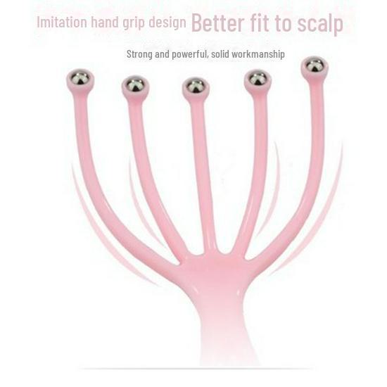 

Щітка-масажер для шкіри голови з п ятьма кігтями рожевий