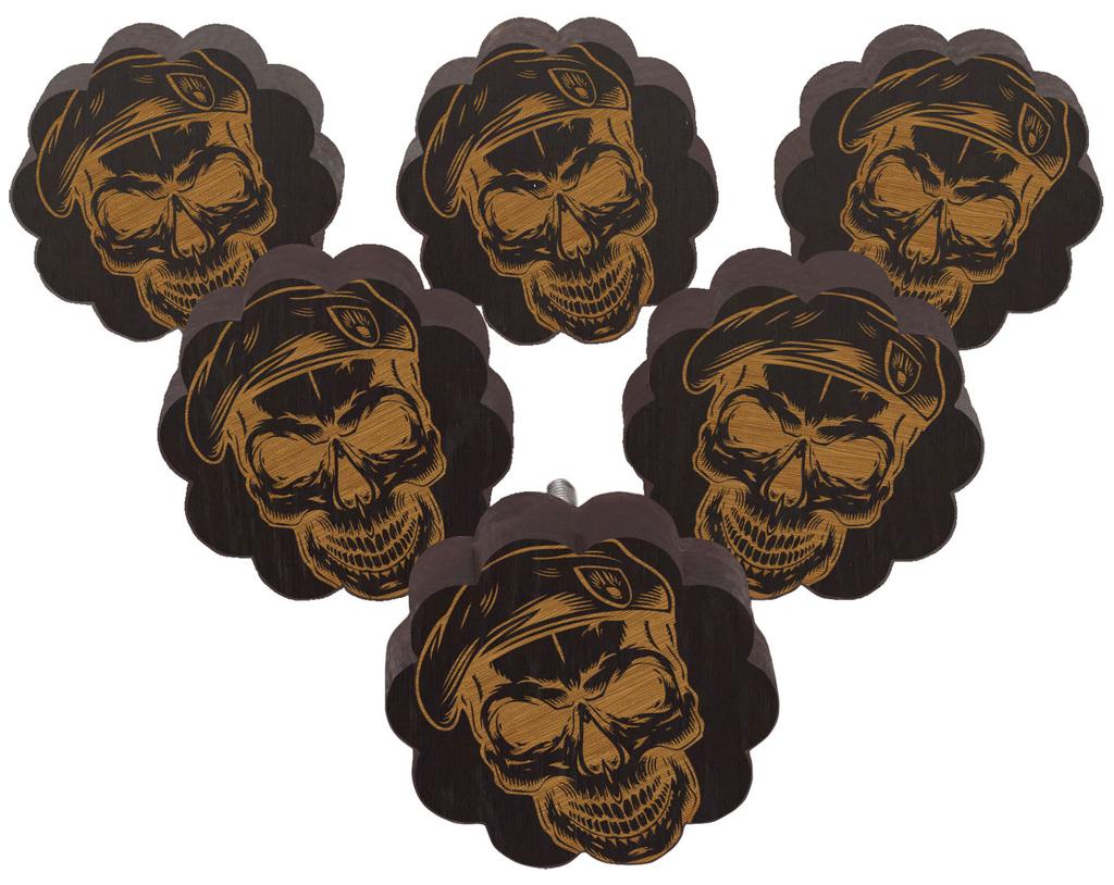 IBA Indianbeautifulart Brown Engraved Knobs Wooden Cupboard Door Knobs Pull Handle Pack of
