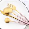 30-piece Black Handle Gold Cutlery Set Matte Finish Dinnerware Set Stainless Steel Knife Fork Spoons Kitchen Utensils Complete
