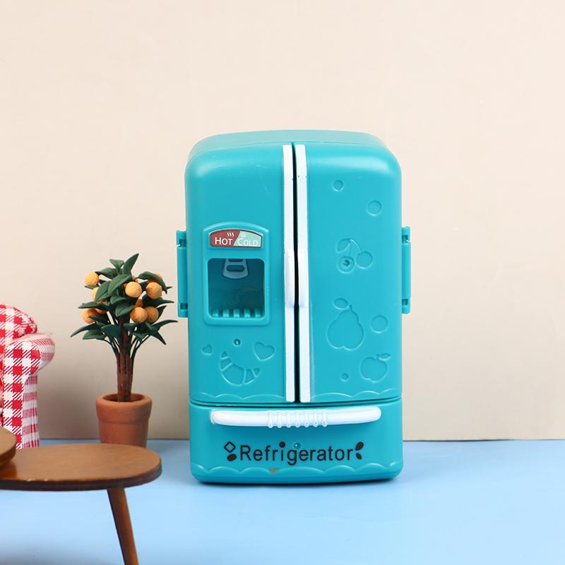 Puppenhaus 1:12 Miniatur Doppeltür Kühlschrank Gefrierschrank Haushaltsgeräte Modell Küchendekor Spielzeug Puppenhaus Zubehör