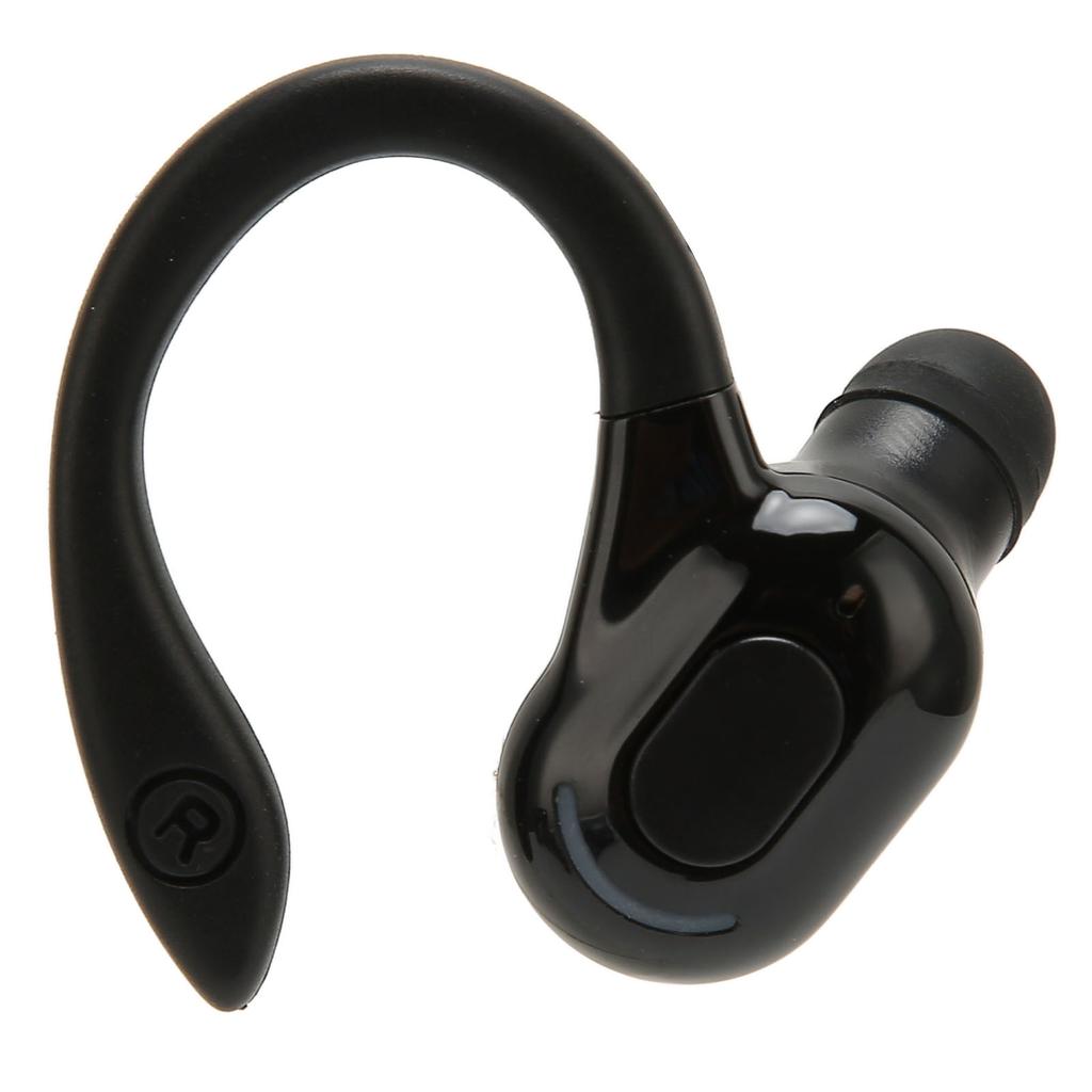 Bluetooth Headset Stereo IPX4 Waterproof USB Charging Single Ear Wireless Earpiece for Running Driving Black