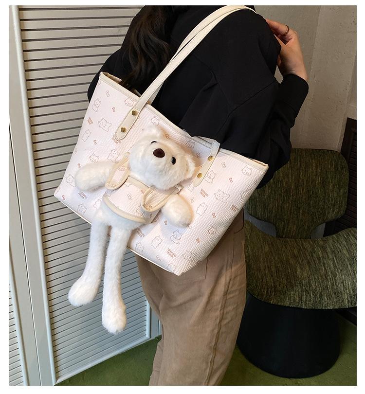 Simple Printing Large Capacity Tote Bag 2025 New Women's Commute Casual Fashion Trendy Shoulder Bag