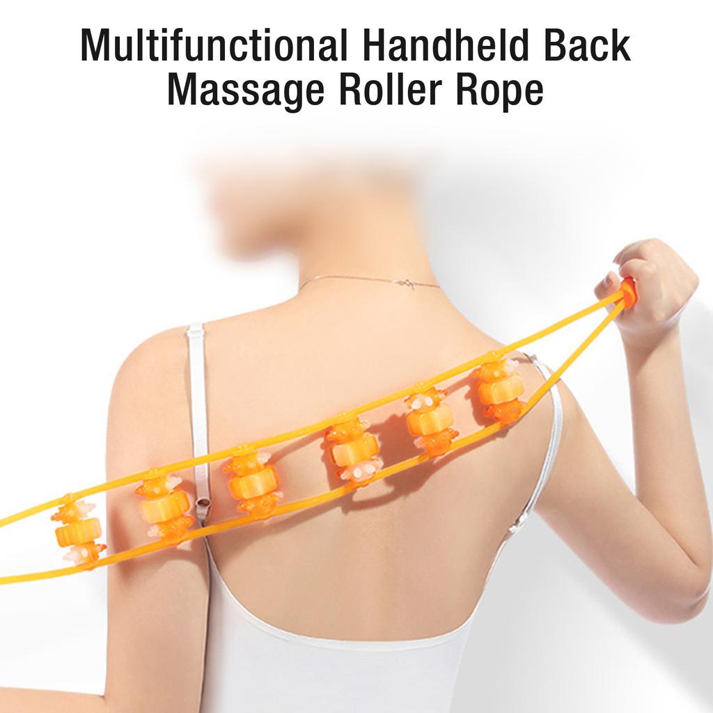 3pcs Handheld Back Massage Roller Rope Portable Reduce Soreness Portable Cellulite Self Massage Strap for Leg Waist
