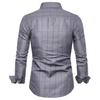 Men Shirt Plaid Print Long Sleeve Button Formal Single-breasted Warm Business Plus Size Autumn Top Male Clothes