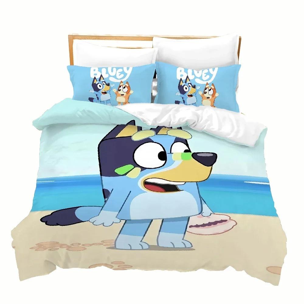 Tilpasset Tegneserie B-Blueys Bandit Chilli Dynetrekk Putetrekk Sengetøy Sett Voksen Gutt Jente Soverom Barn Enkelt Dobbelt