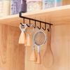 Under Cabinet Hook Multifunctional Rustproof Iron 6 Hooks Cabinet Storage Hanger for Bedroom Kitchen