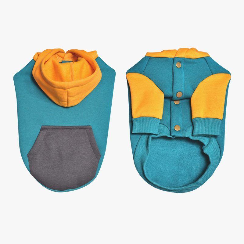 

Pet Clothes Pet Clothing Dog Clothes Pet Supplies XS-subcompact Blue Coat yellow hat