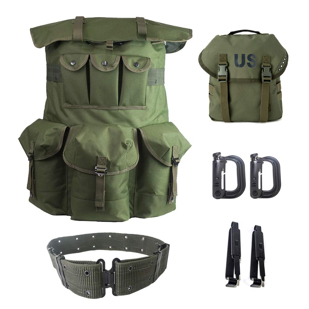 

[MT] Military Surplus Large Rucksack Alice Pack Army Survival Combat Field Backpack Frame Accessories 10pcs Olive Drab