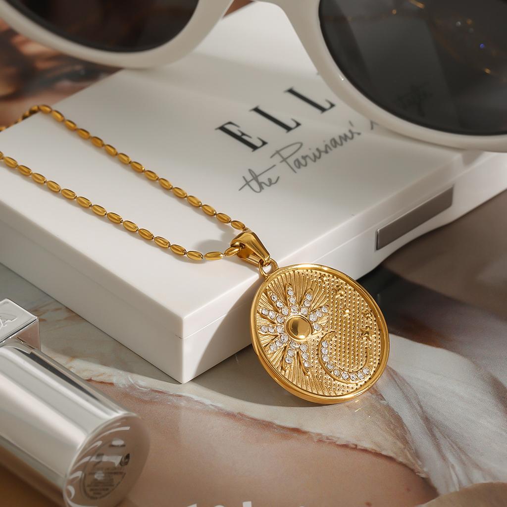Jiedin Europe and the United States 18k gold belt drill titanium steel necklace accessories collarbone chain stainless steel jewelry