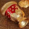 European Exquisite Handle Cup, Alloy Relief Mini Liqueur Tumbler, Portable Vintage Vodka Glass, Wine Cabinet Decorations, 1pcs