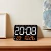 Large LED Digital Alarm Clock - Silent Weekday Display for Living Room