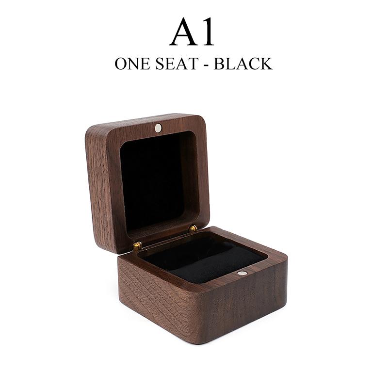 Wood Jewelry Box Wedding Ring Box Earring Rings Organizer Box Gift Package Case