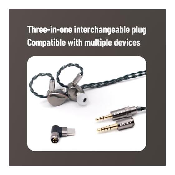 BQEYZ Winter2 In-Ear Monitor Wired Earphones DD+BC HiFi Gaming Earphones Detachable Cable Wired Headphones for Audiophiles (Brown,