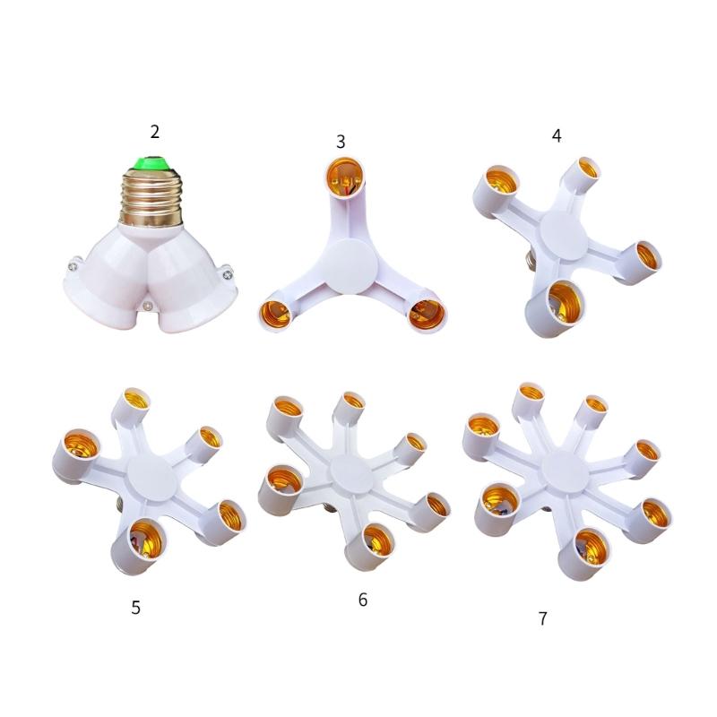 2/3/4/5/6/7 In 1 Light Bulb Socket Splitter, E26/E27 Light Socket Adapter Conventer, Standard Base LED Bulb Converter