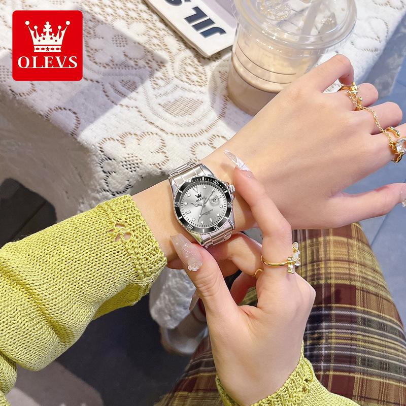 OLEVS Orologio da Donna Classico Orologio da Donna Automatico con Data Acciaio Inossidabile Impermeabile Luminoso Orologio al Quarzo per Donne