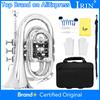 SLADE Mini Pocket Trumpet Bb Flat Premium Brass Material Wind Instrument with Mouthpiece Gloves Cleaning Cloth Carrying Case Kit