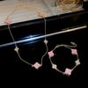 2-Piece Xiaoxiangfeng Acetate Plate Diamond Lucky Grass Bracelet Necklace Sweet Internet Celebrity Temperament Necklace