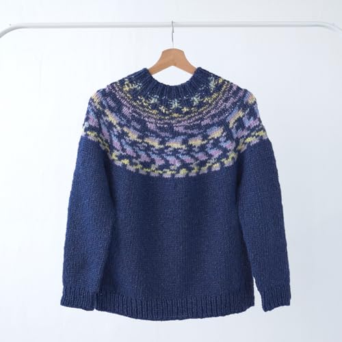 Raw Wool Knitting Kit Everyone's Sweater (8.Navy)