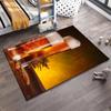 Beer Glasses with Wheat Design on Rustic Table Background and Warm Glow Style Suitable for use as an anti-slip1 for1room and bedroom sofas