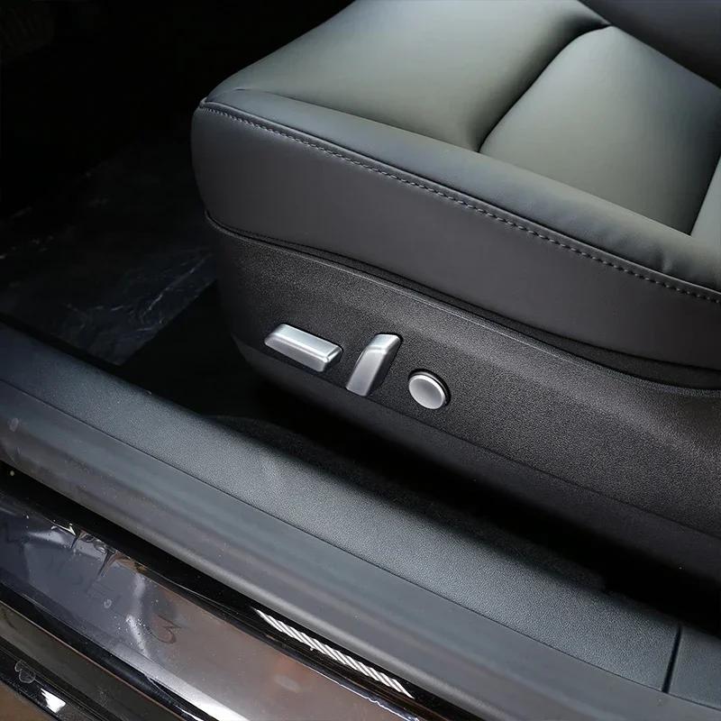 CQPKJ1 For Tesla Model 3 Y 2017-2024 ABS Silver Car Seat Adjustment Button Cover Trim Sticker Interior Car Accessories