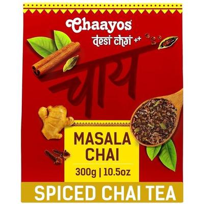 Chaayos Chá Masala - Premium Chai Patti com Especiarias 100% Naturais - 300g [150 Xícaras] | Masala Chai Patti | Chai Masala | Chá Assam