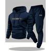 Men's Hoodie Sweatpants 2 Piece Set Casual Sportswear Tracksuit Winter Warm Pullover Joggers For Men