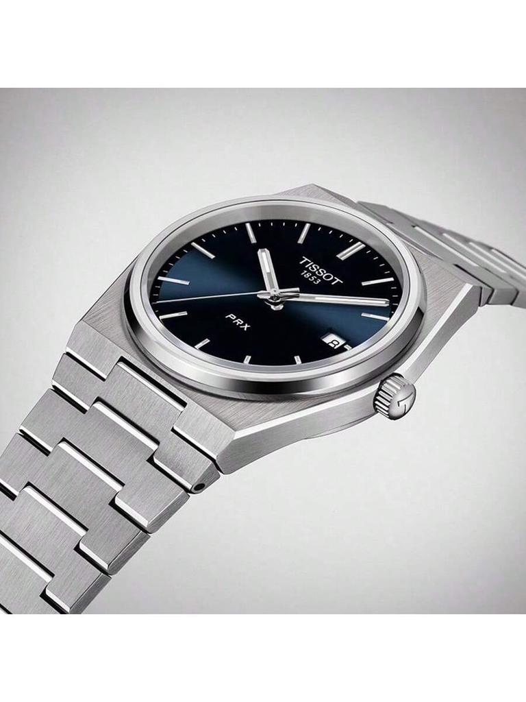 PRX T137.410.33.021.00 Stylish, Elegant Stainless Steel Quartz Men's Watch with Golden Round Dial Date Display. Men's T137.410.11.041.00