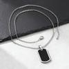 Trendy Dog Tag Necklace for Men Boys,Waterproof Stainless Steel Black Military Pendant,Casual Male Jewelry Gift