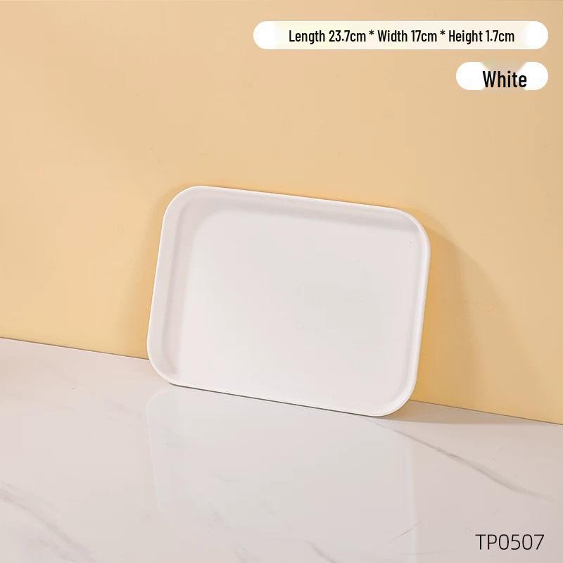 PP Wood Grain Plastic Serving Tray - Rectangular, Food Grade, Round Edges, Commercial Bread Plate.