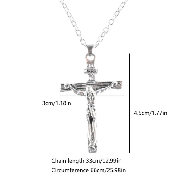 Christian Crosses Pendant Necklace Fashion Prayer Crucifix Necklace Comfortable Wear for Religious Event and Parties