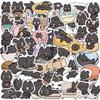 50 Stück Freche Kleine Schwarze Katze Aufkleber Graffiti Dekoration Laptop Gepäck Telefon Skateboard Wasserdicht DIY Aufkleber
