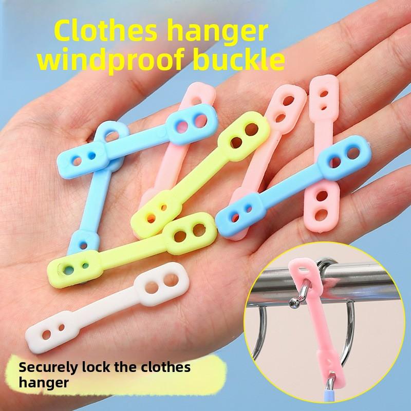 Windproof fixed buckle hanger, automatic buckle artifact, drying clothes, windproof clip, anti-falling, anti-blowing, outdoor silicone non-slip