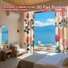 2D FLAT PRINTING 2pcs Curtains (Without Rod) Floral Pink Rose Design Saint Patrick Is Day Festival Creative Curtains Versatile