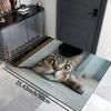 1 x Anti-Ermüdungs-Küchenteppich, verspielter Katzen-Designdruck, wasserdicht, rutschfest, dick gepolstert, Küchenmatte, strapazierfähig, bequeme Stehmatte für die Küche