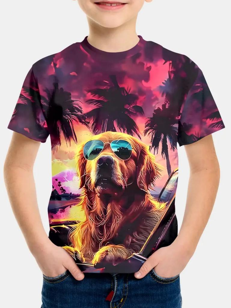 Funny Dogs Children's Clothing 3D Print T-Shirts Cute Graphic Boy Child Short Sleeve Tee Casual Street Summer Tees Girl Clothes