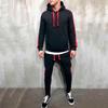 Men's Autumn New Arrival Hooded Patchwork Solid Color Sport Casual Hoodie Set